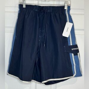 NWT - Speedo Men’s Swim Trunks - Blue/White - Size Medium.